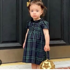 Edgehill Collection Peter Pan Collar Holiday Plaid Dress